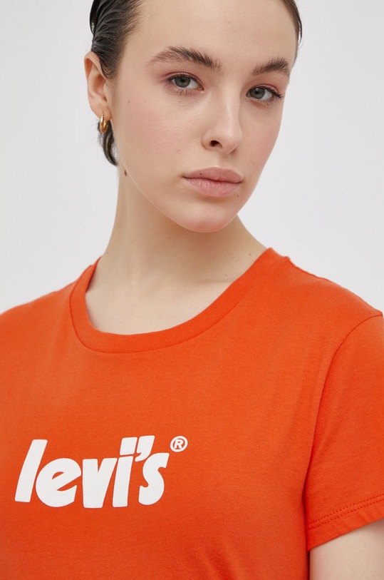 Levi's βαμβακερό μπλουζάκι πορτοκαλί 17369.1758