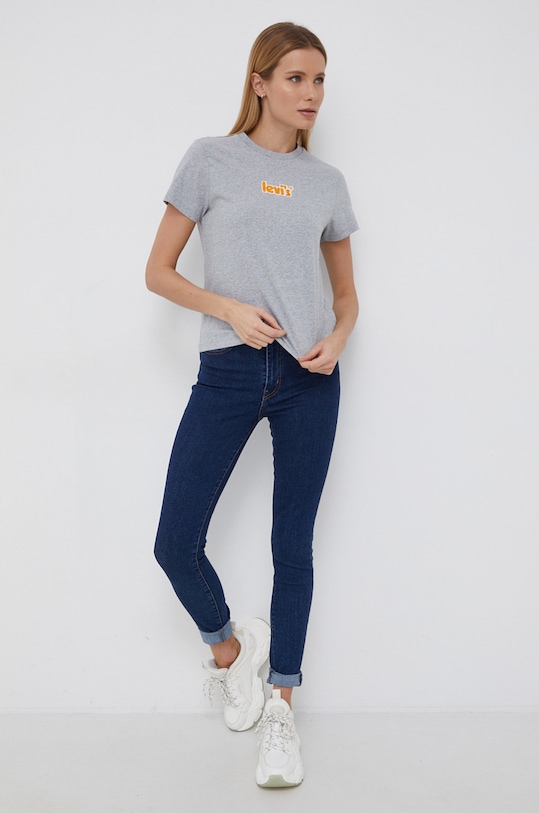 Bavlnené tričko Levi's A2226.0000 sivá SS22