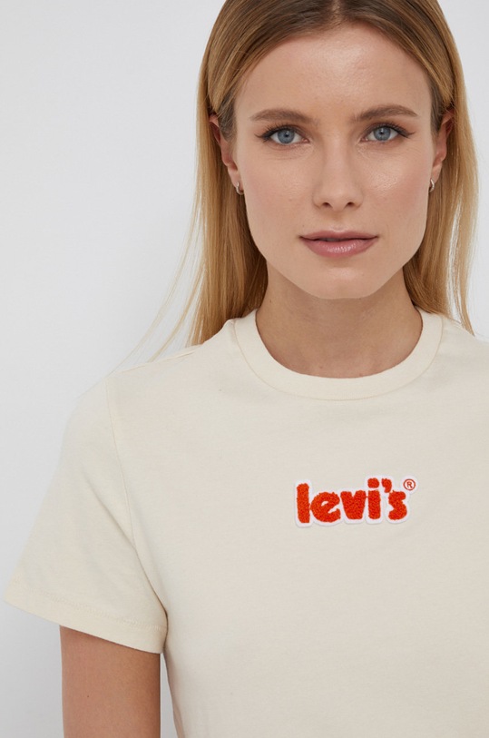 Bavlněné tričko Levi's béžová A2226.0001