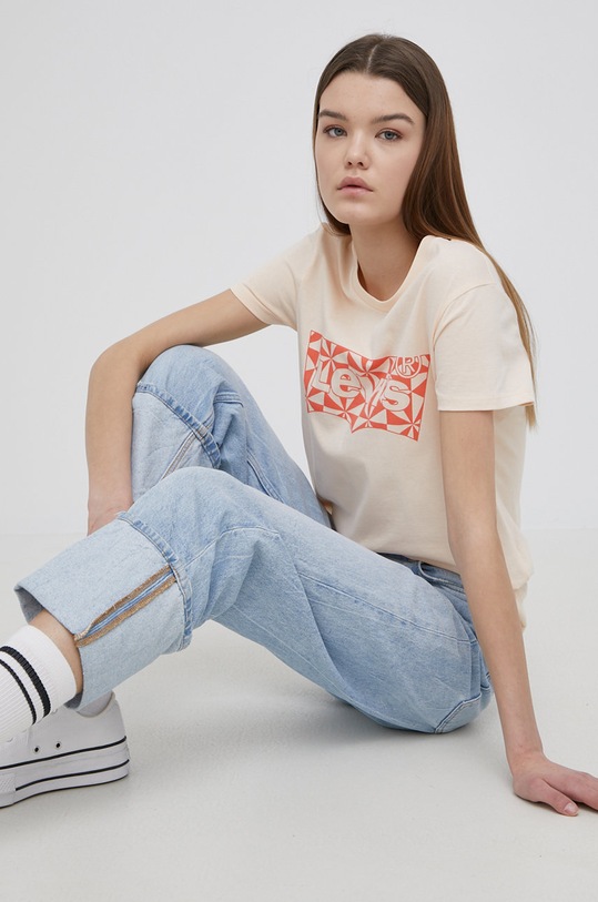 Levi's tricou din bumbac print portocaliu 17369.1836
