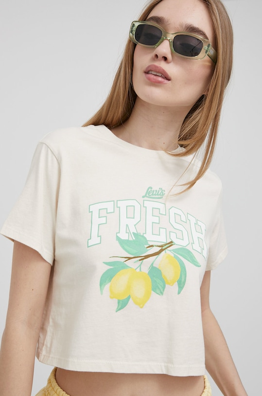 Levi's tricou din bumbac print bej A0785.0035