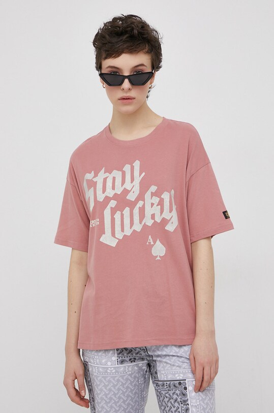 Bavlněné tričko Superdry růžová W1010651A.5OR