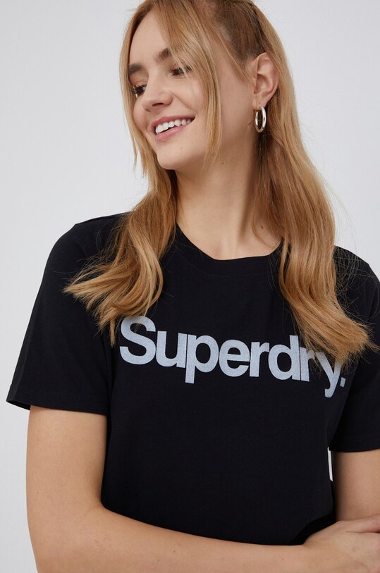 Superdry T-shirt bawełniany czarny W1010710A.02A