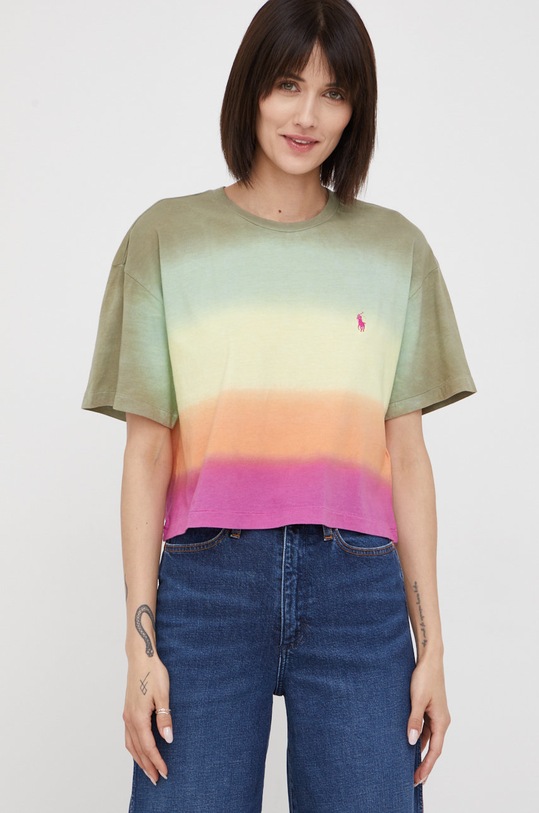 Bavlněné tričko Polo Ralph Lauren kulatý vícebarevná 211856678001