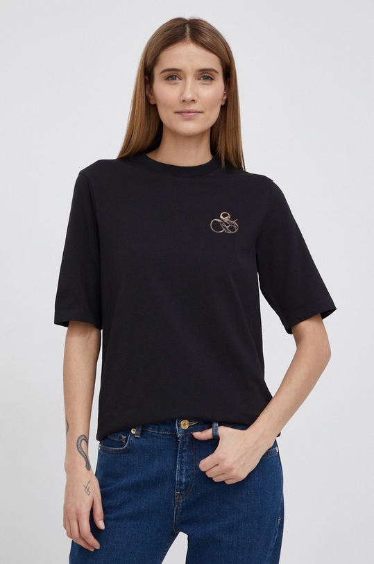 Scotch & Soda Tricou din bumbac print negru 165786
