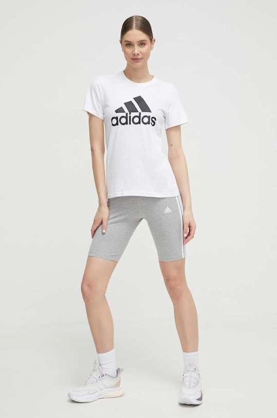 adidas tricou din bumbac GL0649 GL0649 alb SS24