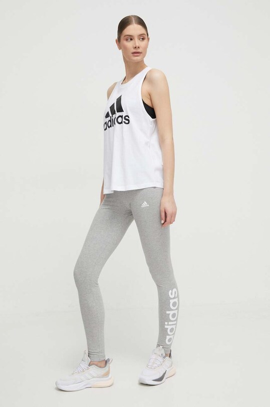 Bavlněný top adidas H10199 H10199 bílá SS24