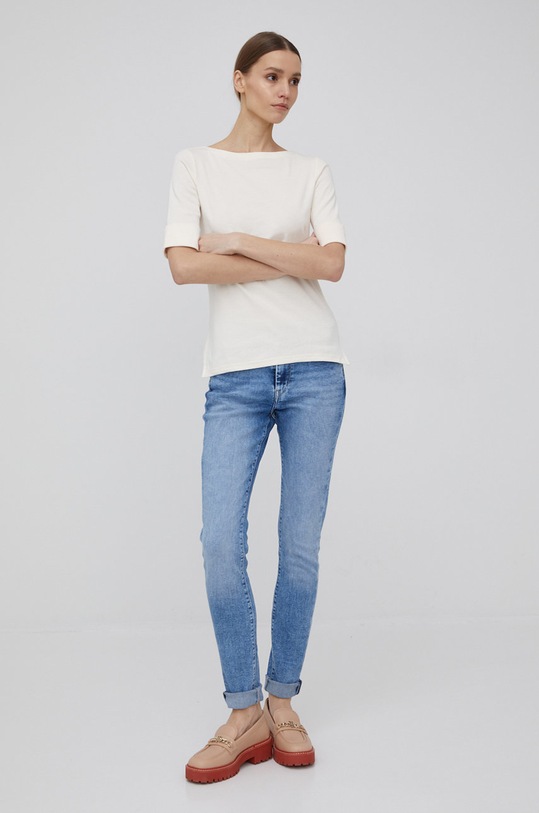 Tričko Lauren Ralph Lauren 200654963036 béžová SS22