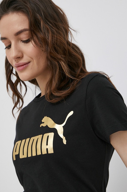 Puma bombažna majica črna 848303