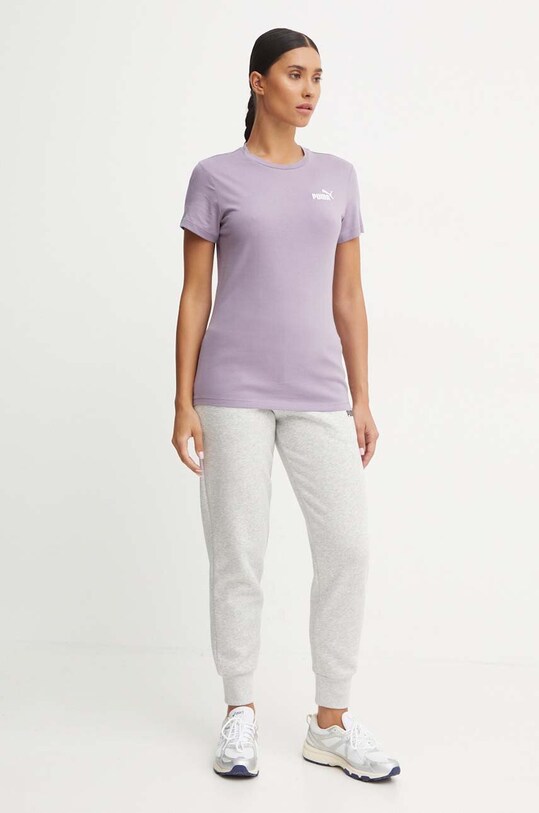 Bavlněné tričko Puma 848331 fialová AW24