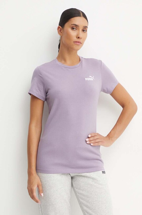 Хлопковая футболка Puma фиолетовой 848331