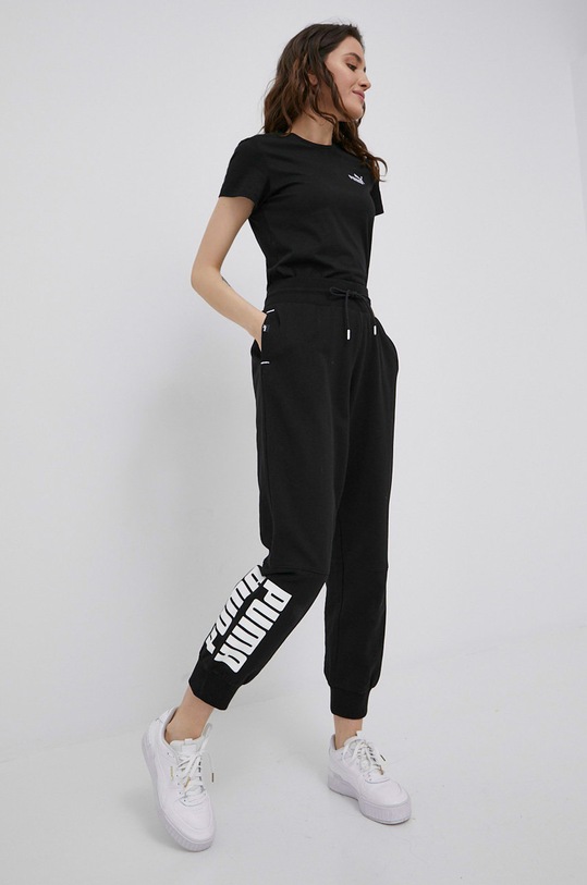 Βαμβακερό μπλουζάκι Puma 848331 μαύρο AW24