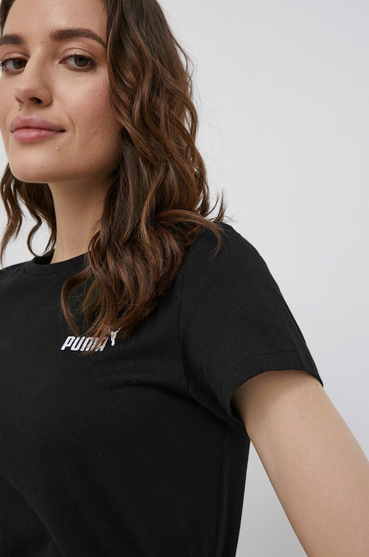 Βαμβακερό μπλουζάκι Puma μαύρο 848331
