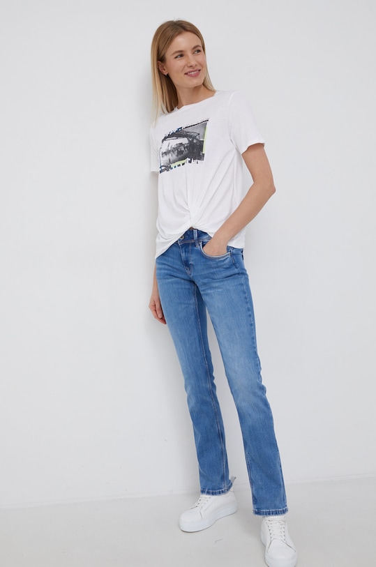 Tričko Pepe Jeans Daia PL505059.800 biela SS22