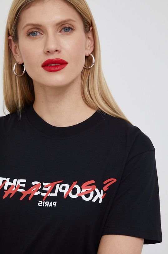 The Kooples tricou din bumbac negru FTSC20028K