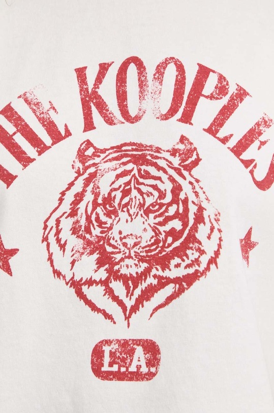 Bavlněné tričko The Kooples FTSC24020K béžová