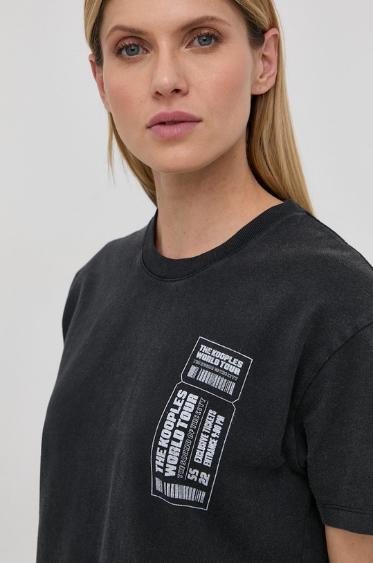 Bavlnené tričko The Kooples sivá FTSC24038K