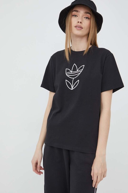 adidas Originals tricou din bumbac Always Original HF2026 print negru HF2026