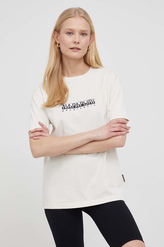 Napapijri t-shirt in cotone beige NP0A4GDDN1A1