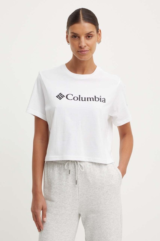 Columbia t-shirt bawełniany North Cascades nadruk biały 1930051