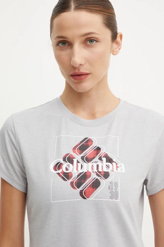 Спортивна футболка Columbia Sun Trek SS Graphic сірий 1931753.