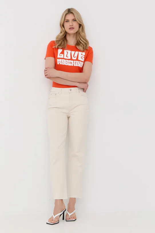 Μπλουζάκι Love Moschino W.4.F73.2F.M.3876 πορτοκαλί SS22