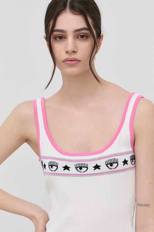 Top Chiara Ferragni s elastanem bílá 72CBFM08