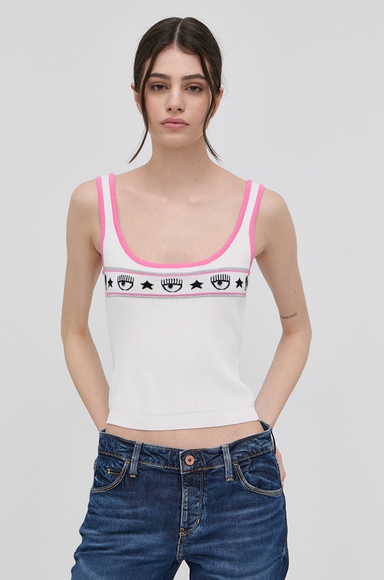 Chiara Ferragni top alb 72CBFM08
