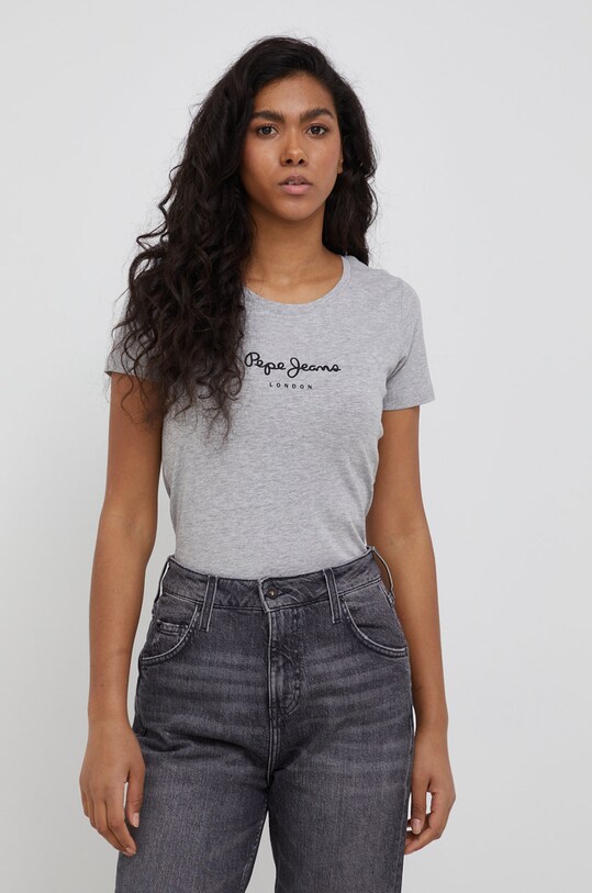 Футболка Pepe Jeans New Virginia Ss N с эластаном серый PL505202.933