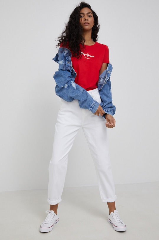 Tričko Pepe Jeans New Virginia Ss N PL505202.255 červená SS22