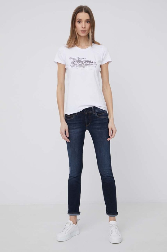 Футболка Pepe Jeans Anna с эластаном белый PL505121.800