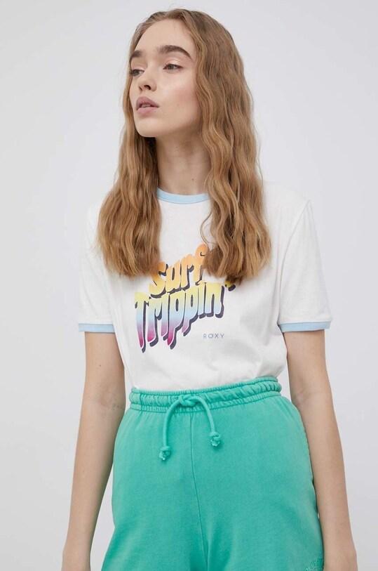 Bavlnené tričko Roxy bavlna biela ERJZT05334