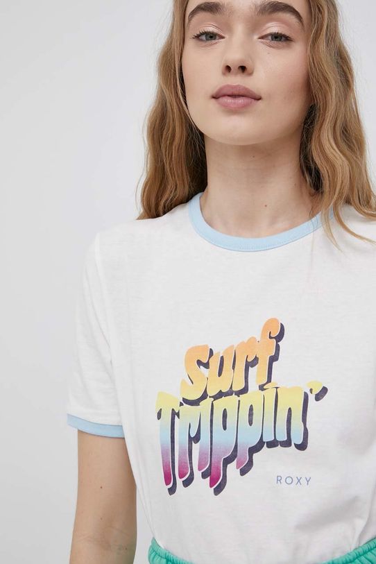 Roxy t-shirt bawełniany biały ERJZT05334