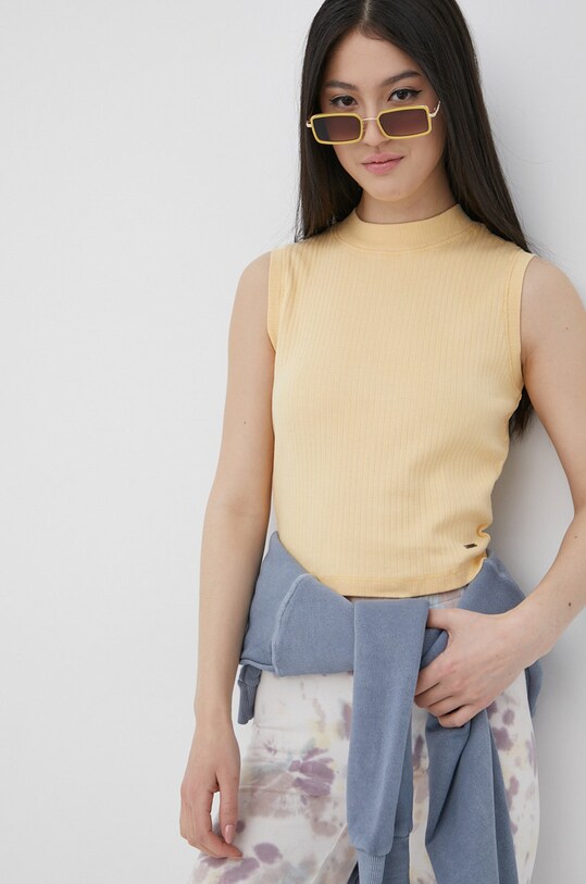 Bavlnený top Roxy žltá ERJKT03763