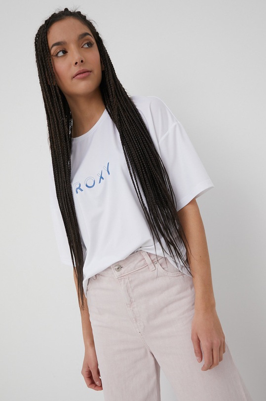 Roxy t-shirt z elastanem biały ERJKT03878