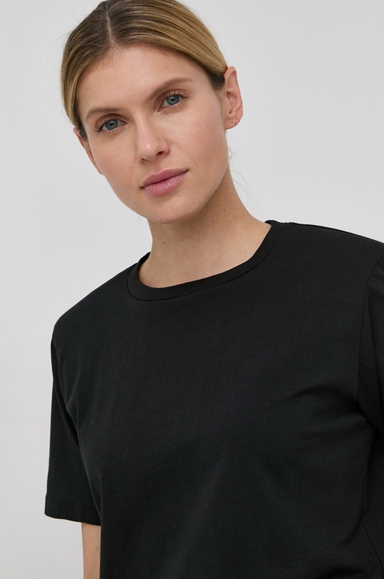 Gestuz - T-shirt bawełniany Jory czarny 10904992
