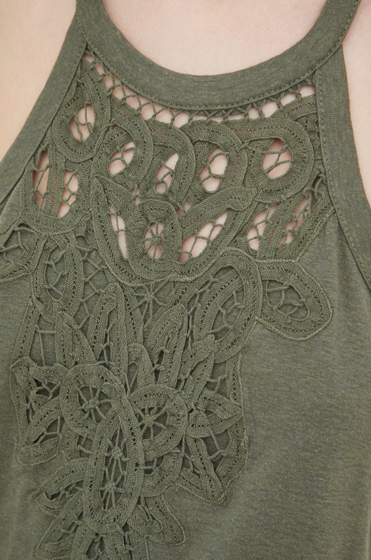 Top s prímesou ľanu Superdry W6011263A.THY zelená