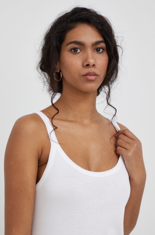 United Colors of Benetton top bawełniany biały 3GA2E8397.101