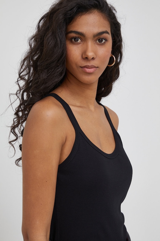 Bavlnený top United Colors of Benetton čierna 3GA2E8397.100