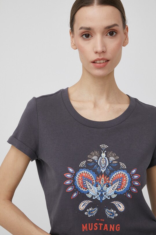 Mustang tricou din bumbac gri 1012290.4086