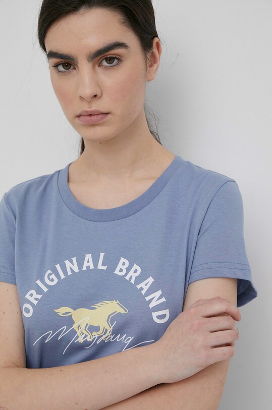 Mustang t-shirt bawełniany fioletowy 1012302.5301