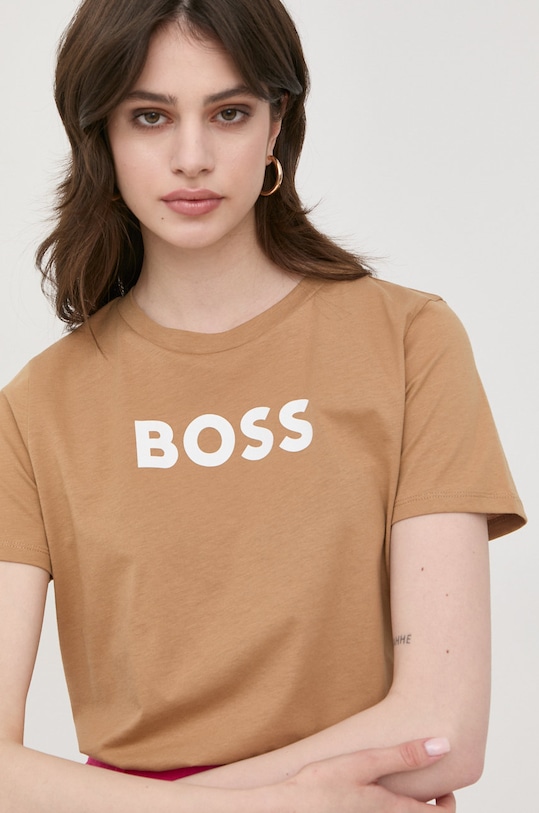 BOSS tricou din bumbac bej 50468356