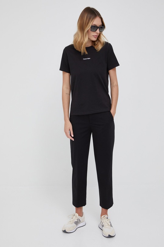 Bavlněné tričko Calvin Klein K20K203677.PPYY černá AW22
