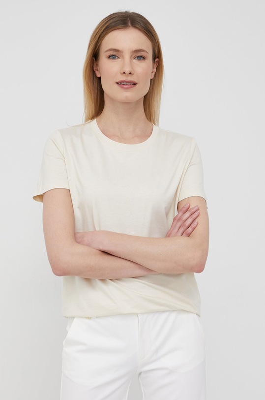 Calvin Klein tricou din bumbac uni bej K20K204353.PPYY