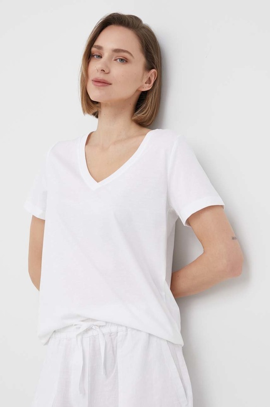 Calvin Klein t-shirt bawełniany bawełna biały K20K204357.PPYY