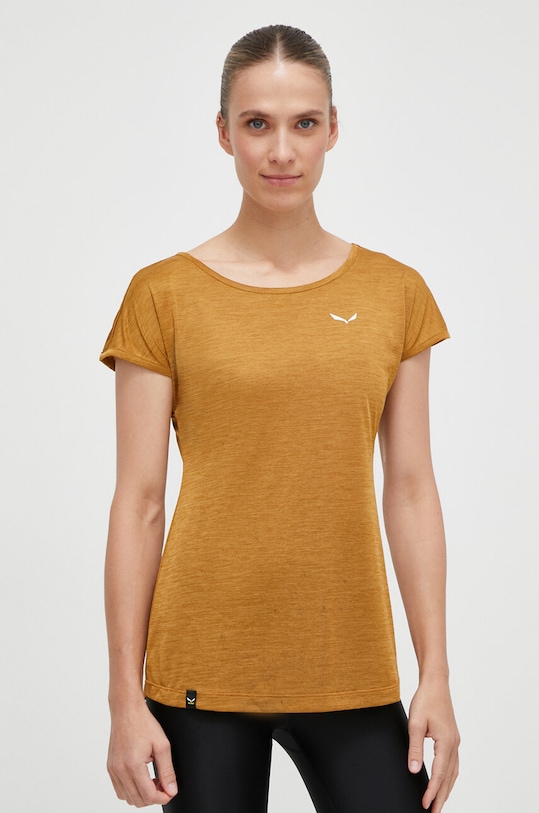 Salewa t-shirt sportowy Puez Melange Dry pozostałe brązowy 00.0000026538