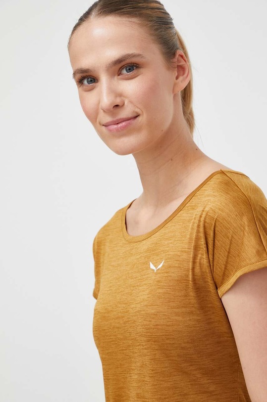 Salewa t-shirt sportowy Puez Melange Dry brązowy 00.0000026538