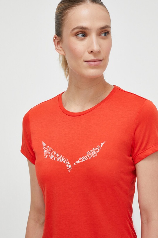 Salewa sportos póló Solidlogo nyomtatásos piros 00.0000027019