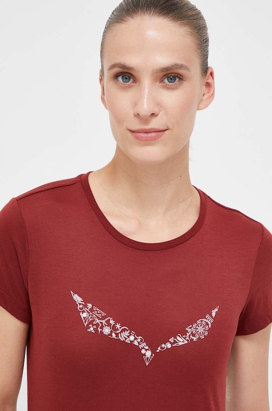 Salewa t-shirt sportowy Solid Dry bordowy 00.0000027019