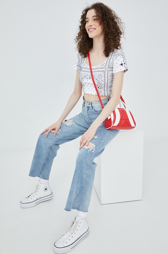 Champion t-shirt in cotone 115127 bianco SS22